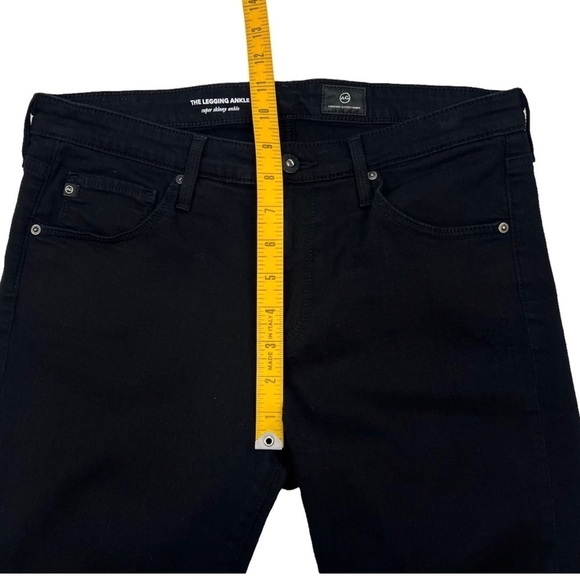 AG The Legging Ankle Super Skinny in Black Raw Edge Slit Cuffs Size 29 - Picture 10 of 12